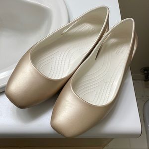Crocs ballet flat. Rose gold. Size 8W. Used.